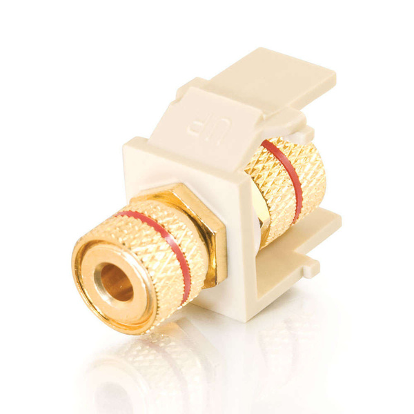 C2G Snap-In Red Banana Jack F/F Keystone Insert Module - Ivory 28740